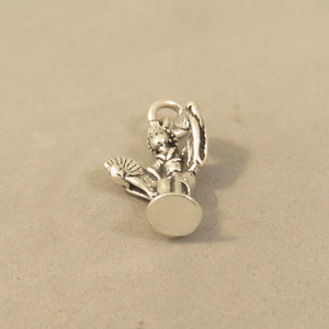 GEISHA .925 Sterling Silver 3-D Charm Pendant Asian Japan Japanese Dancer Lady Girl ta16