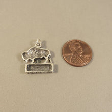 Load image into Gallery viewer, YELLOWSTONE BUFFALO .925 Sterling Silver Charm Pendant National Park Wyoming Animal  pm17