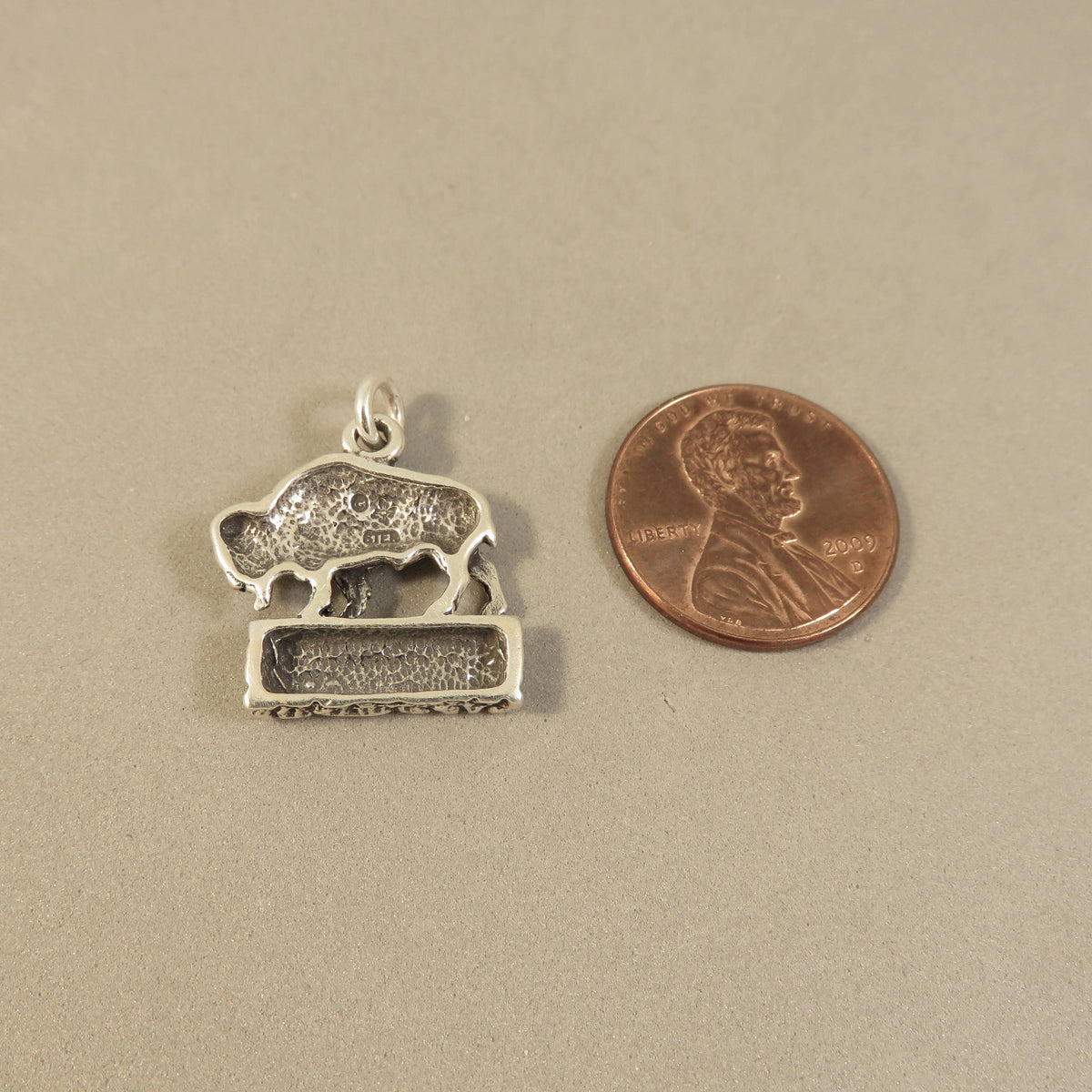 YELLOWSTONE BUFFALO .925 Sterling Silver Charm Pendant National Park W ...