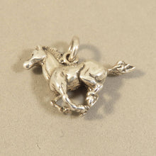 Load image into Gallery viewer, GALLOPING MUSTANG 3-D .925 Sterling Silver Charm Pendant Horse Pony Mare Stallion AN65