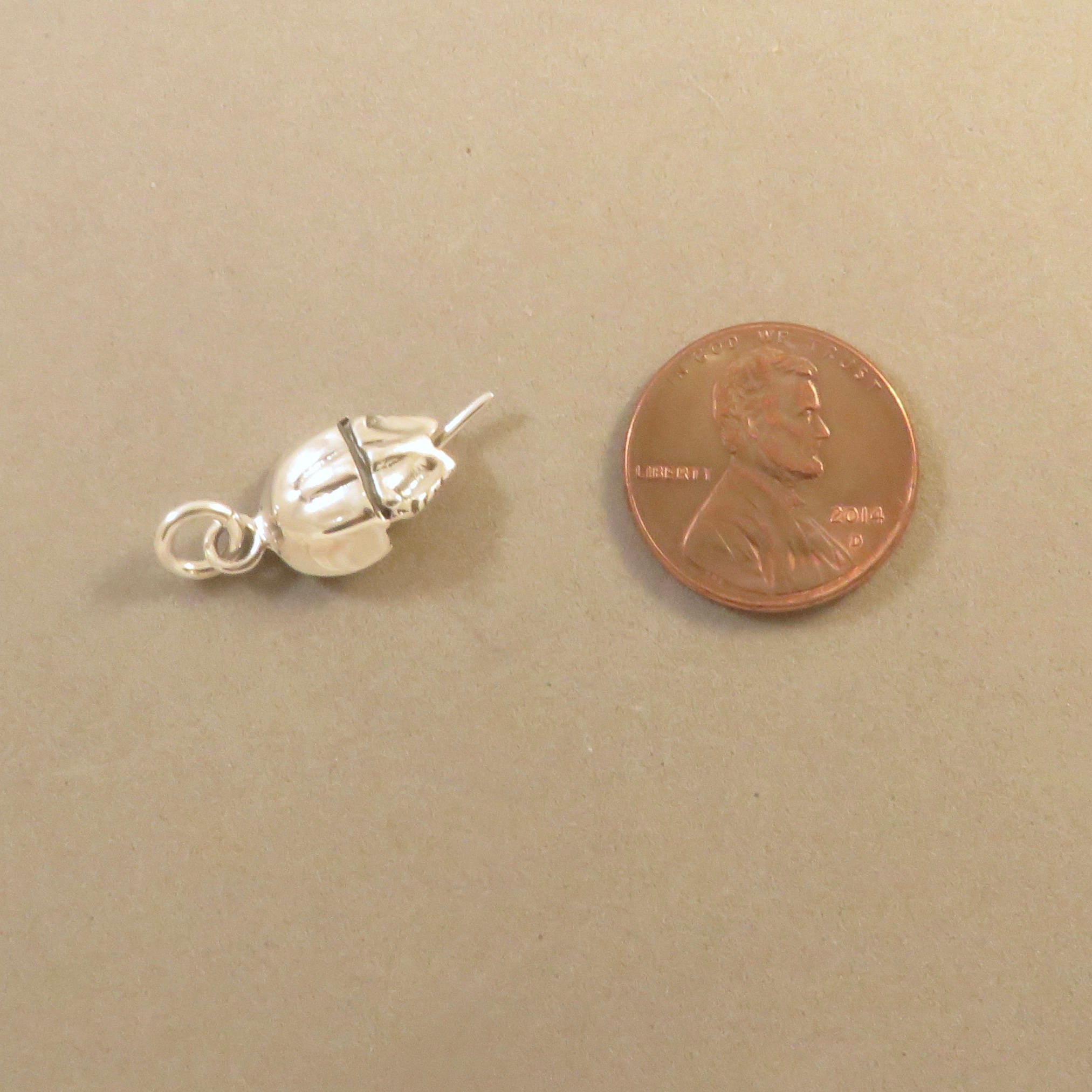 ✨ 925 Sterling Silver Horseshoe Crab Charm – 3D Pendant, Unbranded, NEW Without Tags