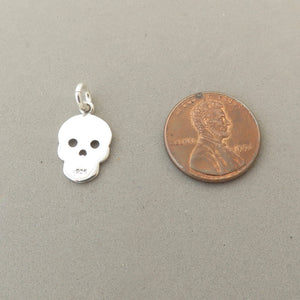 SUGAR SKULL Cut Out Eyes & Nose .925 Sterling Silver Charm Mexico Day Of The Dead Calavera tm16