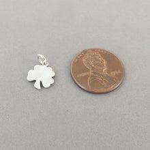 Load image into Gallery viewer, FOUR LEAF CLOVER .925 Sterling Silver Sm Detail Charm Pendant Shamrock Irish St Patricks Lucky ga21