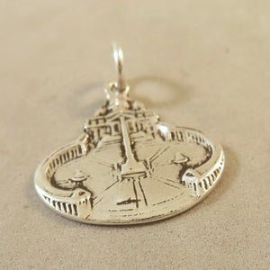 ST. PETERS SQUARE .925 Sterling Silver Charm Pendant Vatican City Rome Italy Pope Basilica ti09