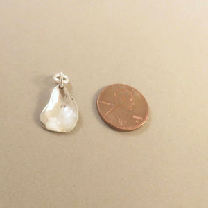 OYSTER SHELL .925 Sterling Silver 3-D Charm Pendant Half Beach Sea Seashell Beach Food nt19