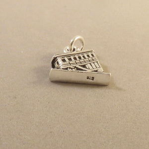 FUNICULAR .925 Sterling Silver 3-D Charm Pendant Incline Railway Car Valparaiso Montmartre vh07