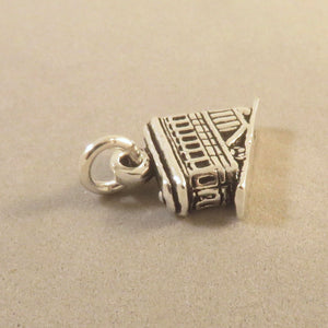 FUNICULAR .925 Sterling Silver 3-D Charm Pendant Incline Railway Car Valparaiso Montmartre vh07