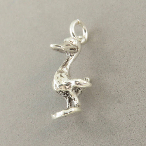 Sale!!!  DUCK .925 Sterling Silver 3-D Detailed Charm Pendant Bird Duckling Wings Out Cartoon Comical Toy bi71
