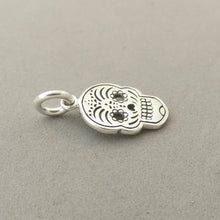 Load image into Gallery viewer, SUGAR SKULL Cut Out Eyes &amp; Nose .925 Sterling Silver Charm Mexico Day Of The Dead Calavera tm16