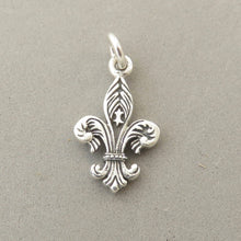 Load image into Gallery viewer, FLEUR DE LIS Detailed .925 Sterling Silver 3-D Charm Pendant France Paris NOLA Symbol tf13