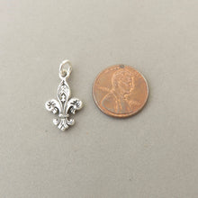 Load image into Gallery viewer, FLEUR DE LIS Detailed .925 Sterling Silver 3-D Charm Pendant France Paris NOLA Symbol tf13