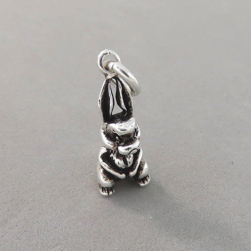 BUNNY Sterling Silver 3-D Charm Pendant Chocolate Easter Peter Cottontail Thumper CE01