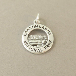 CANYONLANDS National Park .925 Sterling Silver Charm Pendant Utah The Needles Canyon Lands np46