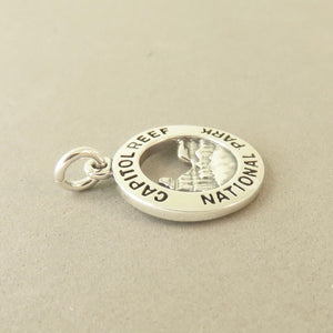 CAPITOL REEF National Park .925 Sterling Silver Charm Pendant Utah Chimney Rock np45