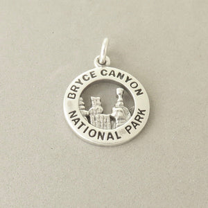 BRYCE CANYON National Park .925 Sterling Silver Charm Pendant Utah Hoodoo Traveling Kings np44