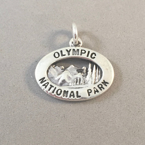 OLYMPIC National Park .925 Sterling Silver Charm Pendant Hurricane Ridge Peninsula WA np50