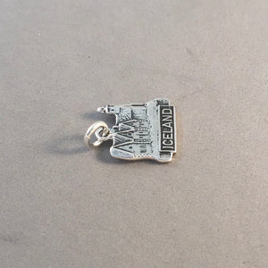 ICELAND .925 Sterling Silver Charm Pendant Reykjavik Village TN06