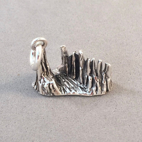 BADLANDS 3-D .925 Sterling Silver Charm Pendant National Park South Dakota Travel Hike pm55