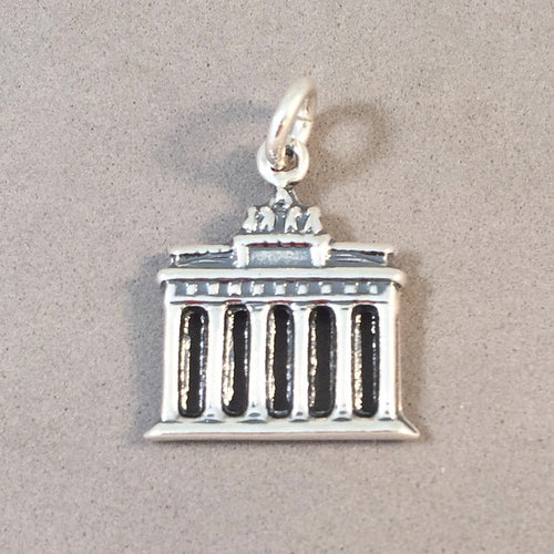 BRANDENBURG GATE 3-D .925 Sterling Silver Charm Pendant Europe Germany Berlin City Gate tg19