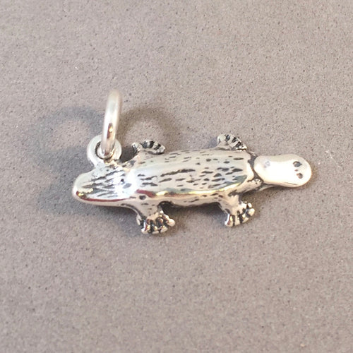 PLATYPUS .925 Sterling Silver 3-D Charm Pendant Australia Tasmania Duck Billed Animal nt45