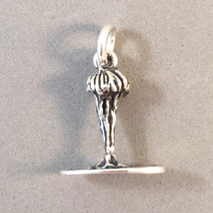 OLD FAITHFUL GEYSER 3-D .925 Sterling Silver Charm Pendant Yellowstone National Park WY pm57