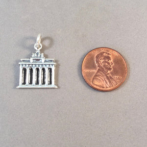 BRANDENBURG GATE 3-D .925 Sterling Silver Charm Pendant Europe Germany Berlin City Gate tg19