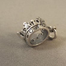 Load image into Gallery viewer, Sale! PRINCESS CROWN .925 Sterling Silver 3-D Small Charm Pendant Queen King Royalty Tiara DU144