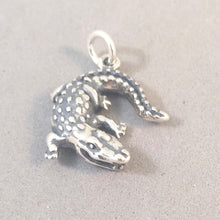 Load image into Gallery viewer, CROCODILE .925 Sterling Silver Charm Pendant Curled Alligator 925 AN46