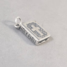 Load image into Gallery viewer, HOLY BIBLE .925 Sterling Silver Charm Pendant Cross &amp; Dove Faith Religion fa23