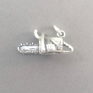 Sale! CHAINSAW .925 Sterling Silver 3-D Charm Pendant Power Tool Home Garden Logging Logger SL21J