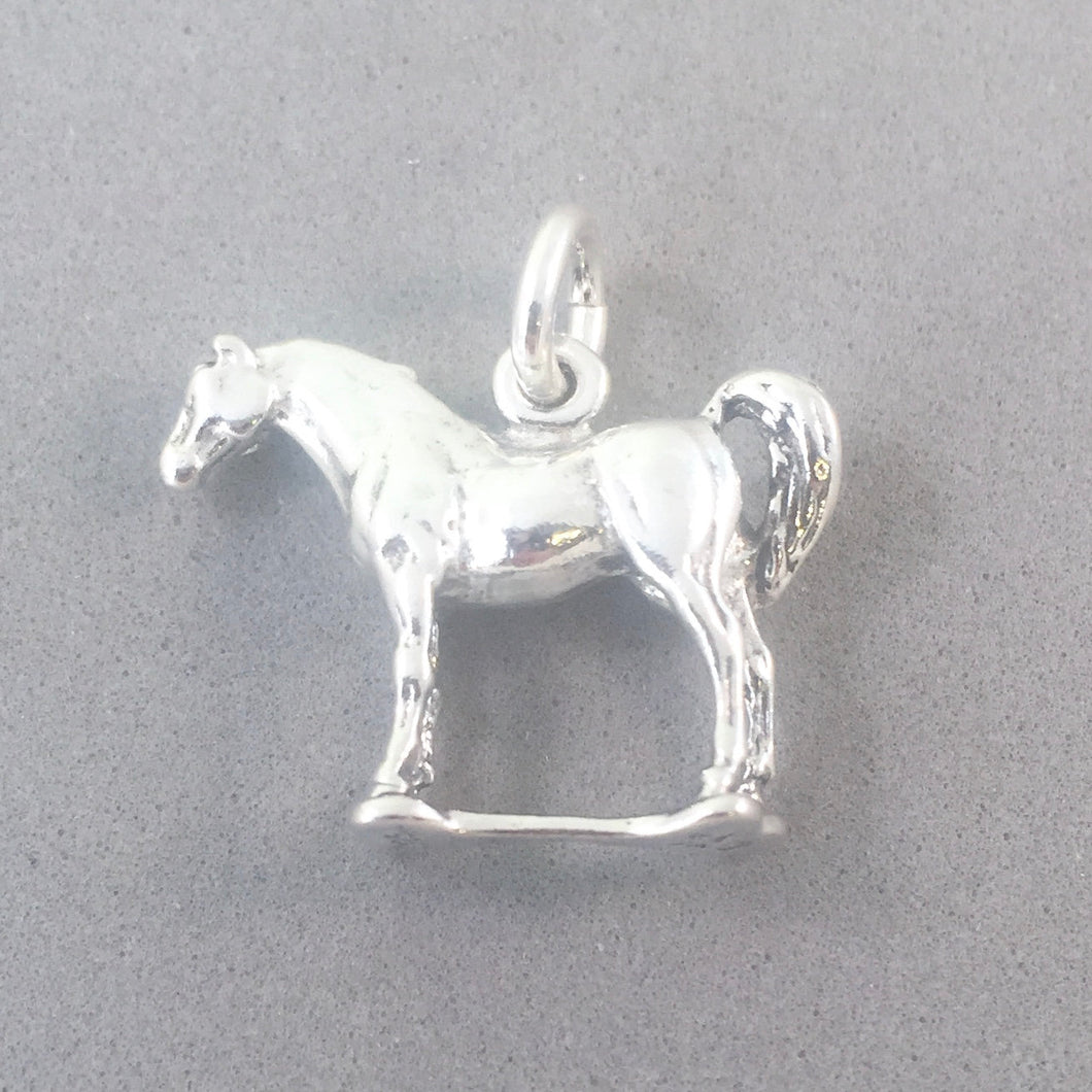 ARABIAN HORSE .925 Sterling Silver Charm Pendant Mare Stallion Equestrian Dressage Cowboy AN40