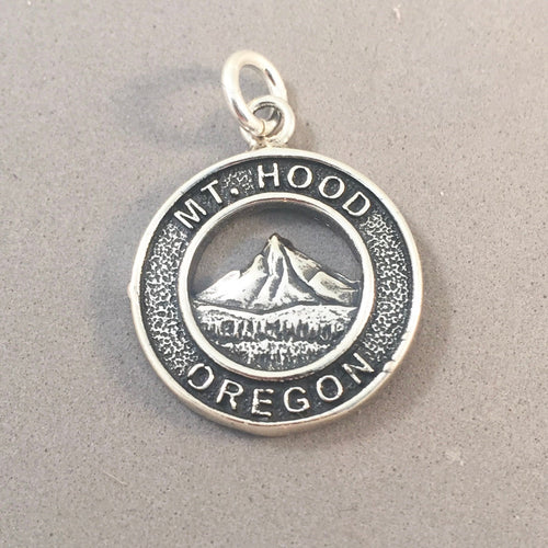 MT HOOD .925 Sterling Silver Charm Pendant Oregon Summit Skiing Hood River Park Cascades nw19