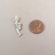 Load image into Gallery viewer, SWIMMING MERMAID .925 Sterling Silver 3-D Double Sided Charm Pendant Mystical Fantasy New nt14