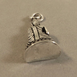 MEDITATING BUDDHA .925 Sterling Silver 3-D Charm Pendant Temple Thailand Japan Buddhism fa02