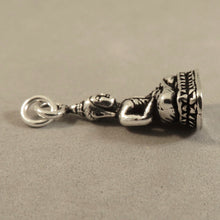 Load image into Gallery viewer, MEDITATING BUDDHA .925 Sterling Silver 3-D Charm Pendant Temple Thailand Japan Buddhism fa02