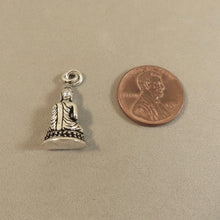 Load image into Gallery viewer, MEDITATING BUDDHA .925 Sterling Silver 3-D Charm Pendant Temple Thailand Japan Buddhism fa02