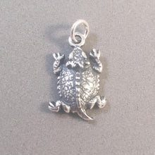 Load image into Gallery viewer, HORNED TOAD .925 Sterling Silver Charm Pendant Small Texas Frog Lizard Reptile Oxidized an01