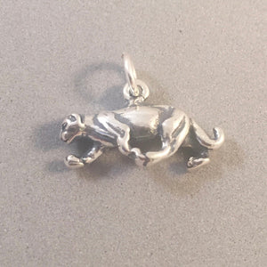 PANTHER .925 Sterling Silver 3-D Charm Pendant Cat Puma Cougar Mountain Lion Bobcat Leopard AN70