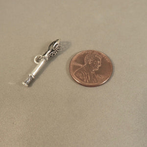 LACROSSE STICK .925 Sterling Silver 3-D Charm Pendant Equipment Field Box Intercross Player sp05