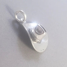 Load image into Gallery viewer, COWBOY HAT .925 Sterling Silver 3-D Charm Pendant Cowgirl Western Texas Rodeo Ranch DU07