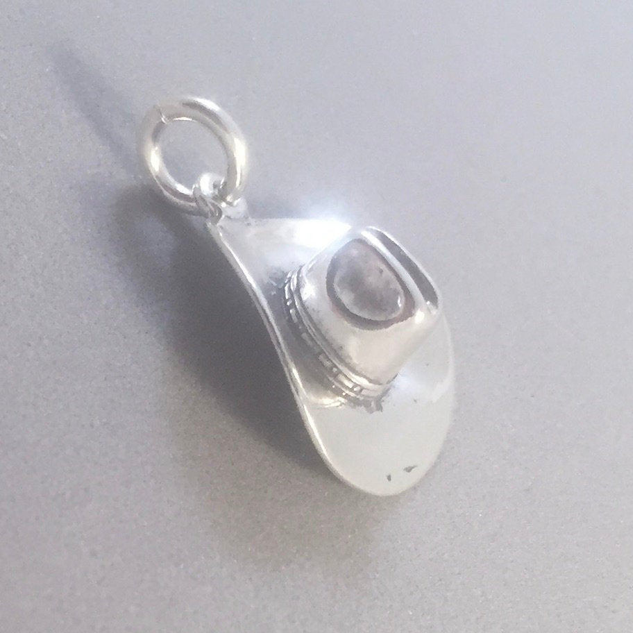 Ciondolo in argento sterling 925 con cappello da cowboy 3D