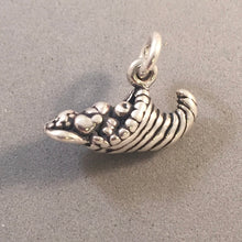 Load image into Gallery viewer, CORNUCOPIA .925 Sterling Silver 3-D Charm Pendant Thanksgiving Horn of Plenty Basket Pilgrim hl13