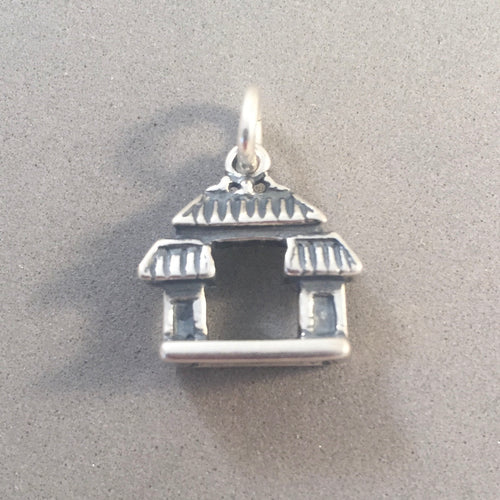CHINESE GATE .925 Sterling Silver 3-D Charm Pendant Asian Japan Temple Shrine China Town Arch AA01