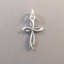 Load image into Gallery viewer, CROSS .925 Sterling Silver Charm Pendant Unique Freeform Feminine Christian Faith Religion CE05