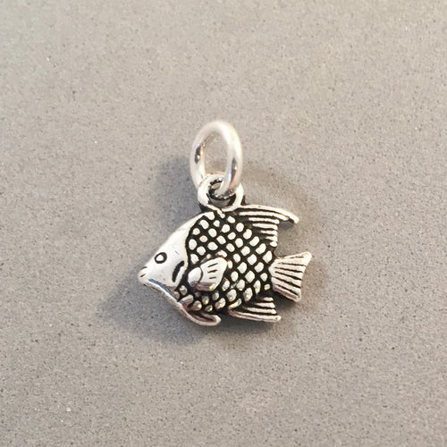 TROPICAL FISH .925 Sterling Silver 3-D Charm Pendant Reef Saltwater Parrot Angel Butterfly nt41