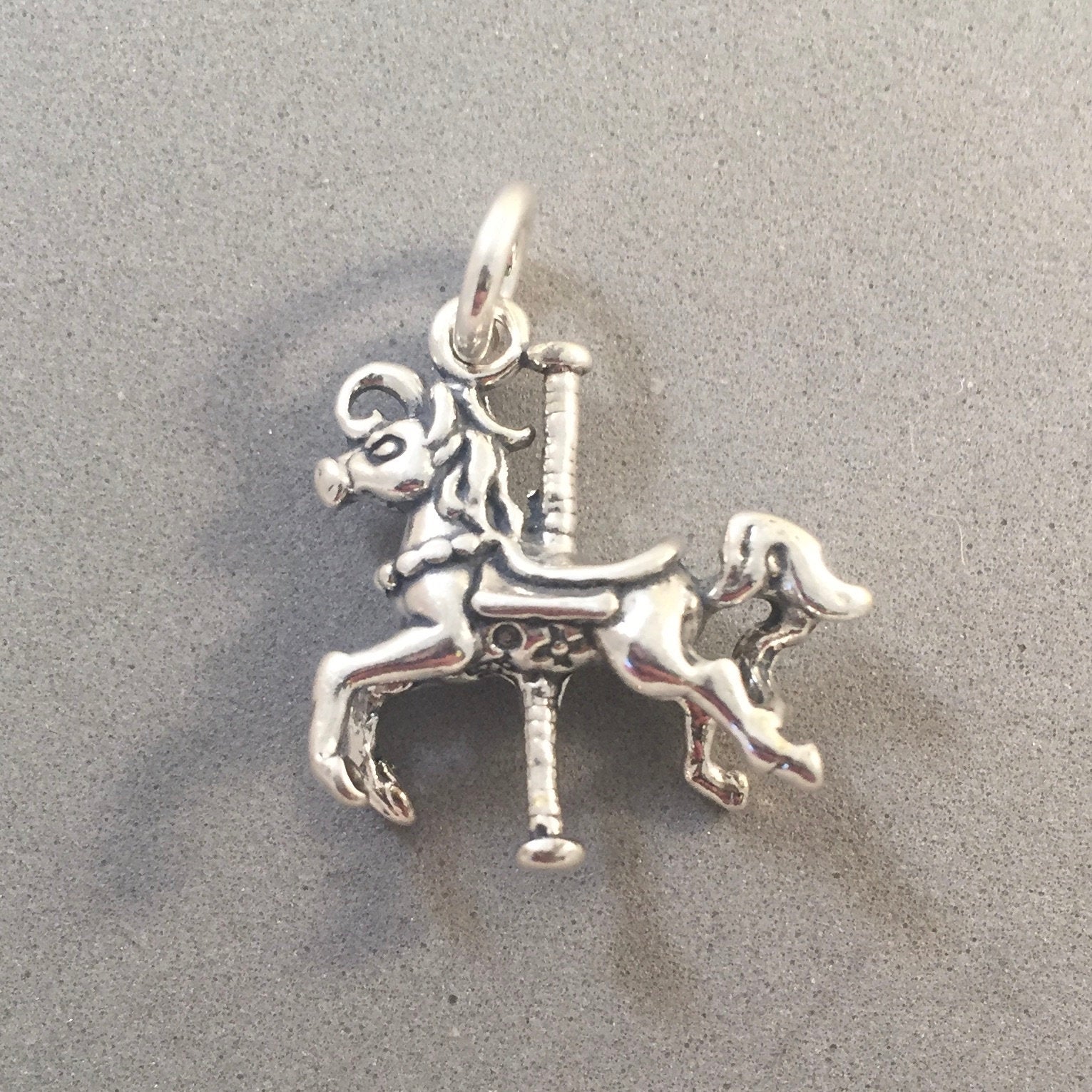 Estate 14K Yellow Gold Carousel Horse Charm Pendant  Carousel Horse Charm main image 2