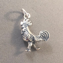 Load image into Gallery viewer, ROOSTER Walking .925 Sterling Silver Charm Pendant Bird Chicken bi10