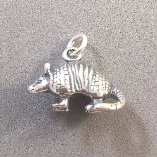 ARMADILLO .925 Sterling Silver 3-D Charm Pendant Texas Desert Southwest Animal AN41