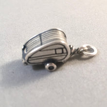 Load image into Gallery viewer, TEARDROP Style Travel TRAILER .925 Sterling Silver Charm Pendant Camping Camper RV vh09