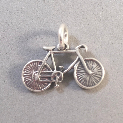 BICYCLE .925 Sterling Silver 3-D Charm Pendant Trail City Tour Bike Ten Speed Mountain Racing sp18